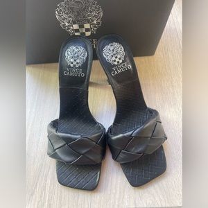 Vince Camuto Black Malaga Nappa Sandals